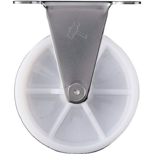トラスコ中山 ハンマー Eシリーズオールステンレス 固定式ナイロン車輪 100mm(ご注文単位1個)【直送品】