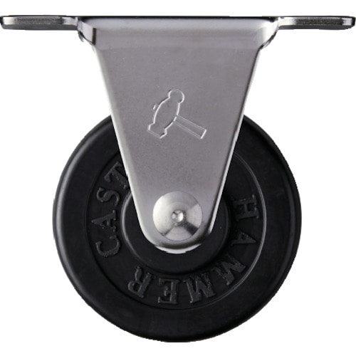 トラスコ中山 ハンマー Eシリーズオールステンレス 固定式ゴム車輪 50mm(ご注文単位1個)【直送品】