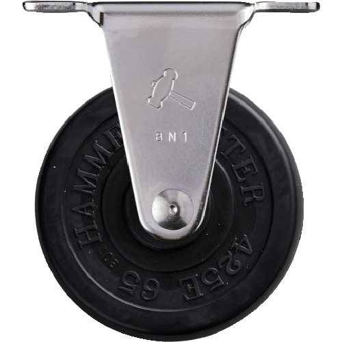 トラスコ中山 ハンマー Eシリーズオールステンレス 固定式ゴム車輪 65mm(ご注文単位1個)【直送品】