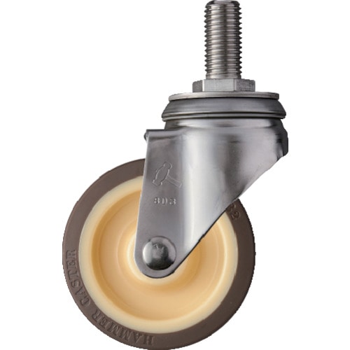 トラスコ中山 ハンマー SAシリーズオールステンレス 旋回式ウレタン車輪(ローラーベアリング)100mm(ご注文単位1個)【直送品】