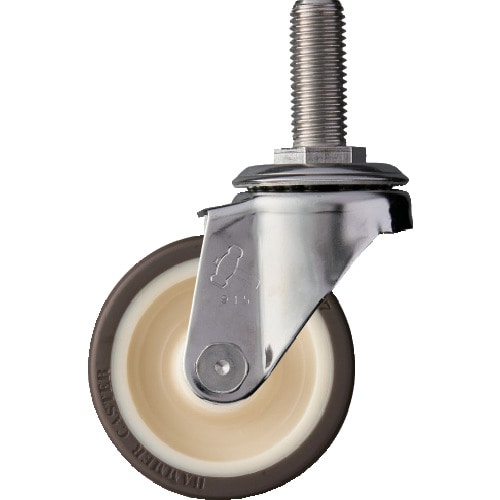 トラスコ中山 ハンマー SAシリーズオールステンレス 旋回式ウレタン車輪(ローラーベアリング)75mm(ご注文単位1個)【直送品】