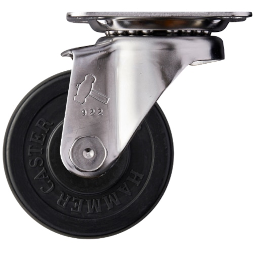 トラスコ中山 ハンマー Sシリーズオールステンレス 旋回式ゴム車輪 65mm(ご注文単位1個)【直送品】