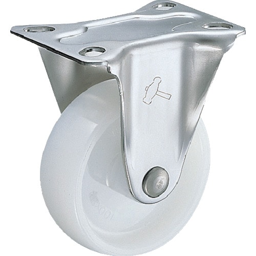トラスコ中山 ハンマー Sシリーズオールステンレス 固定式ナイロン車輪 100mm(ご注文単位1個)【直送品】