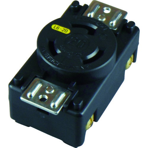 トラスコ中山 アメリカン電機 引掛形 パネル用コンセント 接地2P20A250V(ご注文単位1個)【直送品】