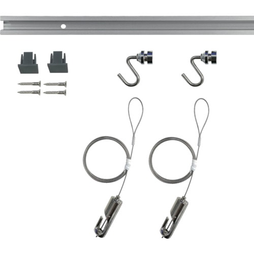 トラスコ中山 福井金属工芸 C-11型ピクチャーレールセット 1.0m シルバー 壁面用 3352-1(ご注文単位1セット)【直送品】