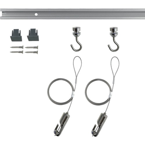 トラスコ中山 福井金属工芸 C-11型ピクチャーレールセット 1.0m シルバー 天井用 3353-1(ご注文単位1セット)【直送品】