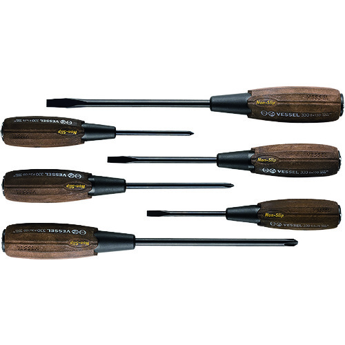 トラスコ中山 ベッセル ウッディ貫通ドライバー6本組 No.336PS(ご注文単位1セット)【直送品】