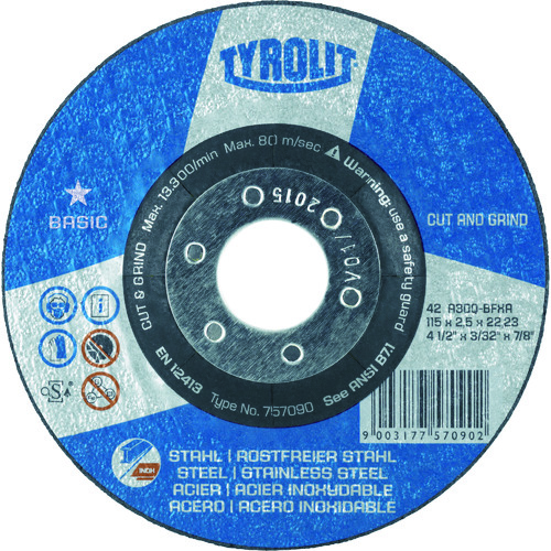 トラスコ中山 TYROLIT 切断研削砥石 C&G 125mm #30(ご注文単位1枚)【直送品】