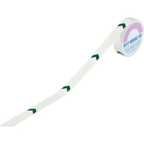 トラスコ中山 緑十字 高輝度蓄光ラインテープ(矢印付) FLAY-2510 25mm幅×10m 屋内用 PET(ご注文単位1巻)【直送品】