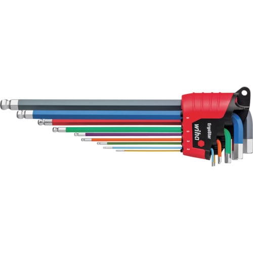 トラスコ中山 wiha エルゴスター 蛍光色BP六角レンチセット 9本組(ご注文単位1個)【直送品】