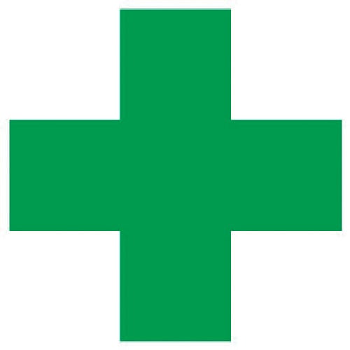 トラスコ中山 ユニット ヘルメット用緑十字ステッカー PPステッカー 120×120 10枚組（ご注文単位1組）【直送品】