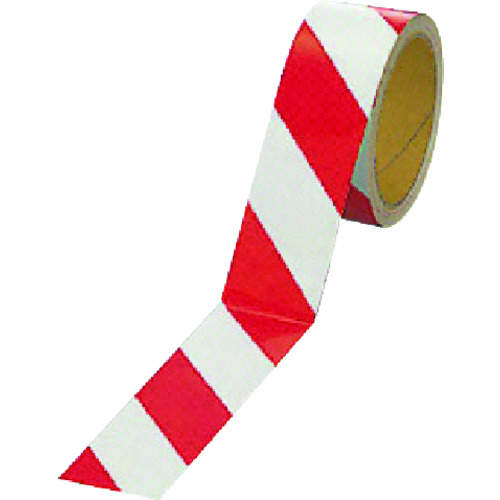 トラスコ中山 ユニット 反射トラテープ(赤/白 ポリエステル樹脂フィルム 45mm幅×10m(ご注文単位1巻)【直送品】