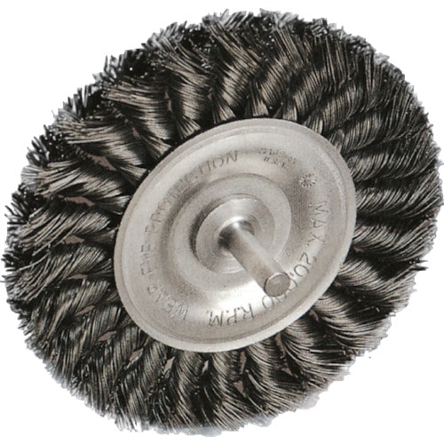 トラスコ中山 バーテック ワイラー ノット型(ヒネリ) 軸付きホイルブラシ MSTM-3 80×6 SW0.35(ご注文単位1個)【直送品】