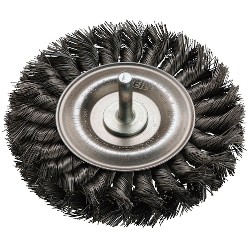 トラスコ中山 バーテック ワイラー ノット型(ヒネリ) 軸付きホイルブラシ MSTM-4 100×6 SW0.35(ご注文単位1個)【直送品】