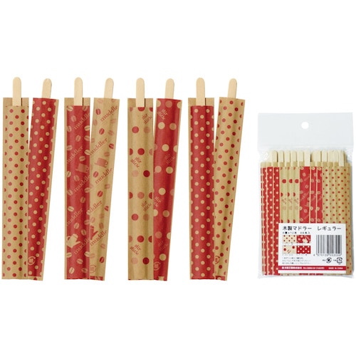 トラスコ中山 大黒 木製マドラー レギュラー 袋入 48本アソート(ご注文単位1袋)【直送品】