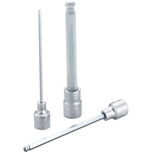 トラスコ中山 TONE ロングボールポイントヘキサゴンソケット 対辺寸法3mm 差込角9.5mm 長さ98mm(ご注文単位1個)【直送品】