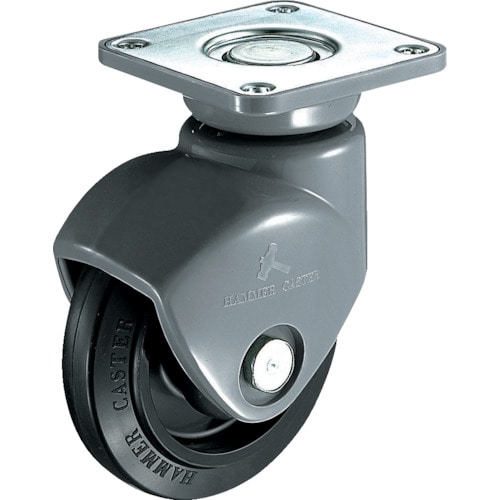 トラスコ中山 ハンマー 静音樹脂製キャスター 旋回式ゴム車輪(ラジアルボールベアリング)130mm(ご注文単位1個)【直送品】