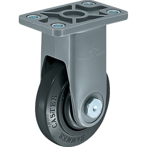 トラスコ中山 ハンマー 静音樹脂製キャスター 固定式ゴム車輪(ラジアルボールベアリング)Eタイプ 100mm(ご注文単位1個)【直送品】