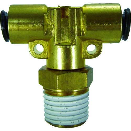 トラスコ中山 チヨダ チューブ継手 フジメイルブランチティ(金属) 4mm・R1/4(ご注文単位1個)【直送品】