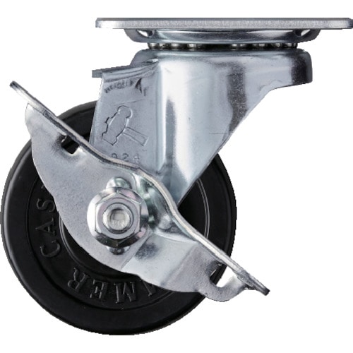 トラスコ中山 ハンマー 旋回式ゴム車輪(ローラーベアリング)65mm ストッパー付(ご注文単位1個)【直送品】