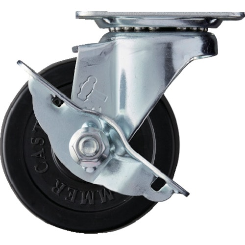 トラスコ中山 ハンマー 旋回式ゴム車輪(ローラーベアリング)75mm ストッパー付(ご注文単位1個)【直送品】