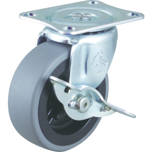 トラスコ中山 ハンマー Gシリーズ旋回式エラストマー車輪(PPホイール)65mm ストッパー付(ご注文単位1個)【直送品】