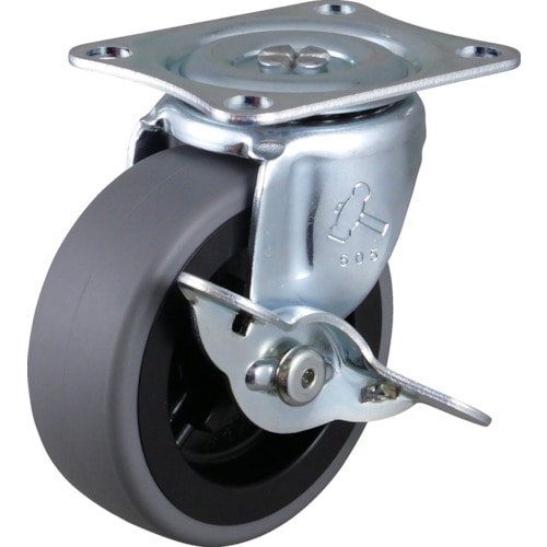 トラスコ中山 ハンマー Gシリーズ旋回式エラストマー車輪(PPホイール)75mm ストッパー付(ご注文単位1個)【直送品】