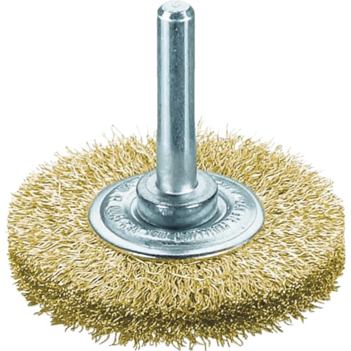 トラスコ中山 LESSMANN 軸付ホイルブラシ 真鍮線 0.2 φ60（ご注文単位1個）【直送品】