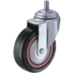 トラスコ中山 ハンマー ねじ込み旋回式ゴム車輪(ナイロンホイール・ボールベアリング)100mm M16(ご注文単位1個)【直送品】