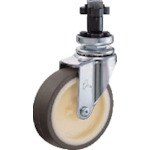 トラスコ中山 ハンマー パイプ差込み旋回式ウレタン車輪(ナイロンホイール)75mm φ38用(ご注文単位1個)【直送品】