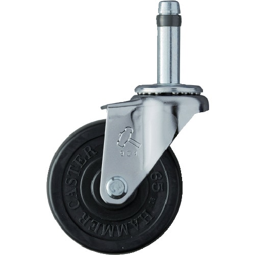 トラスコ中山 ハンマー 差込み旋回式ゴム車輪 65mm(ご注文単位1個)【直送品】