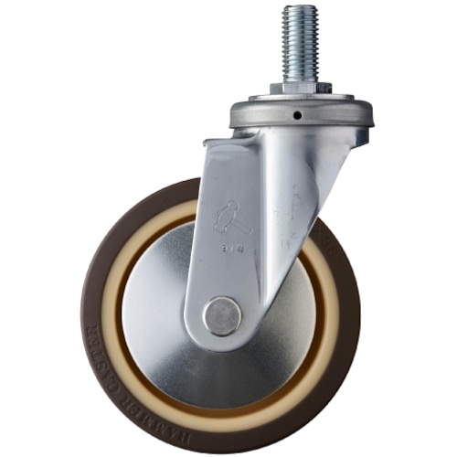 トラスコ中山 ハンマー ねじ込み式旋回式ウレタンキャスター(ナイロンホイール・ボールベアリング)150mm(ご注文単位1個)【直送品】