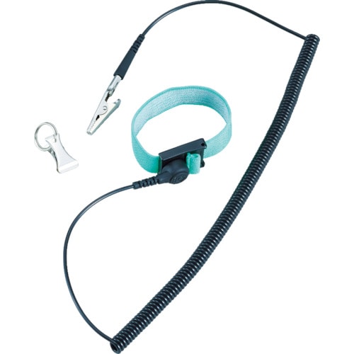 トラスコ中山 白光 リストストラップ 442B 2.5M ライトグリーン(ご注文単位1個)【直送品】