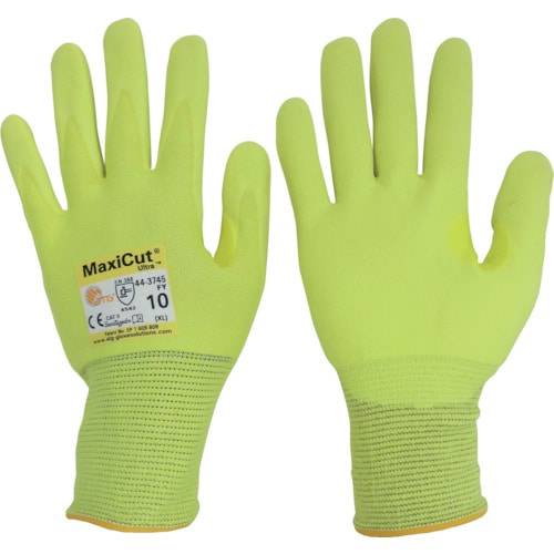 トラスコ中山 エーティージー 耐切創手袋 マキシカット・ウルトラ 44-3745FY XLサイズ（ご注文単位1組）【直送品】