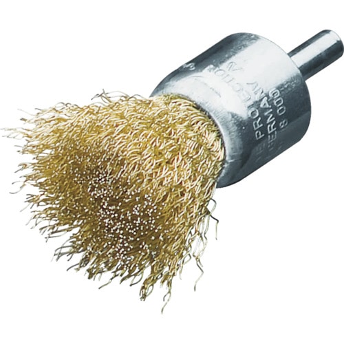 トラスコ中山 LESSMANN 軸付エンド型ブラシ 高張度真鍮波線0.25 Φ30(ご注文単位1個)【直送品】