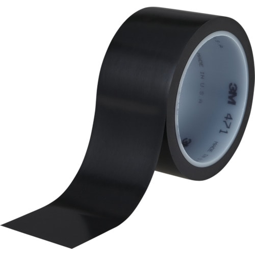 トラスコ中山 3M 高機能ラインテープ 471 黒 50mmX18.2m R（ご注文単位1巻）【直送品】
