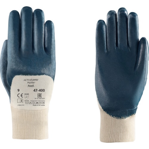 トラスコ中山 アンセル 作業用背抜き手袋 アクティブアーマー ハイライト 47-400 L(ご注文単位1組)【直送品】