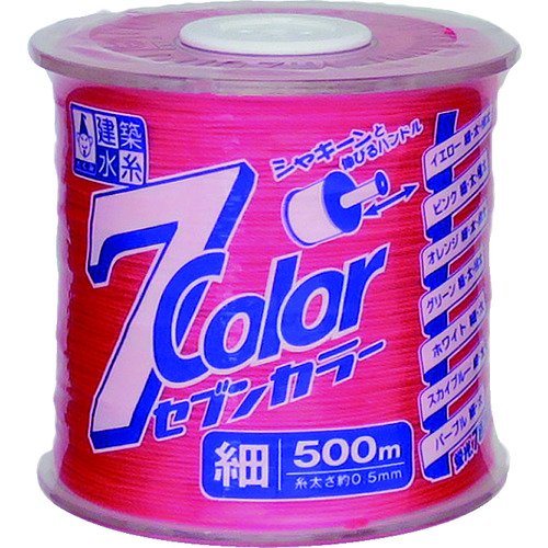 トラスコ中山 たくみ 7COLOR 細 ピンク 500M(ご注文単位1巻)【直送品】