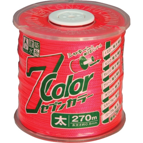 トラスコ中山 たくみ 7COLOR 太 ピンク 270M(ご注文単位1巻)【直送品】