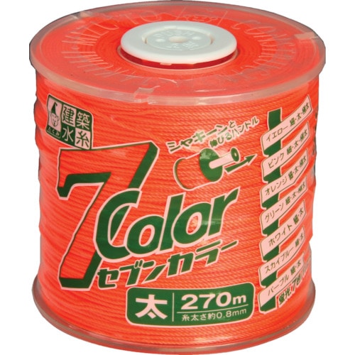 トラスコ中山 たくみ 7COLOR 太 オレンジ 270M(ご注文単位1巻)【直送品】