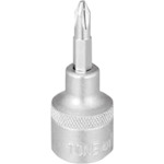 トラスコ中山 TONE ドライバービットソケット(＋)No.2 差込角12.7mm 全長57mm（ご注文単位1個）【直送品】