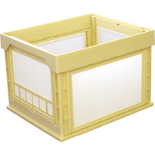 トラスコ中山 KUNIMORI プラスチック折畳みコンテナ パタコン N-107 イエロー（ご注文単位1個）【直送品】