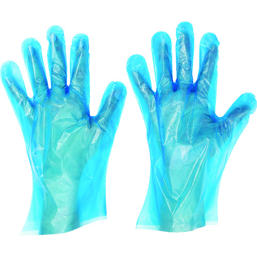 トラスコ中山 サラヤ エンボス手袋PE青200枚入XS（ご注文単位1箱）【直送品】