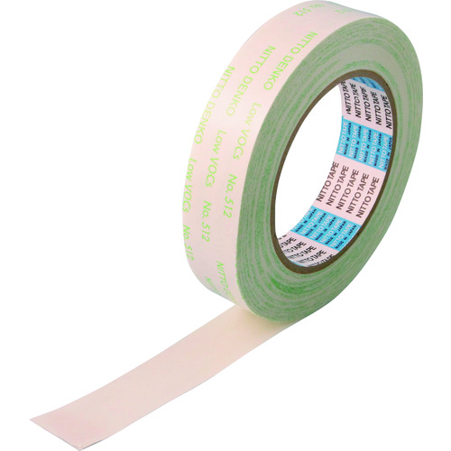 トラスコ中山 日東 低VOC両面テープ(粗面接着タイプ) No.512 25mm×20m ホワイト（ご注文単位1巻）【直送品】