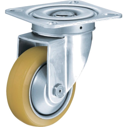 トラスコ中山 ハンマー 旋回式ウレタン車輪(スチールホイール・ローラーベアリング)125mm 367-2042(ご注文単位1個)【直送品】