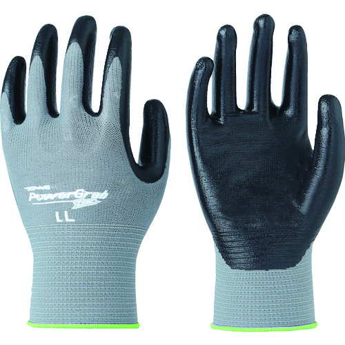 トラスコ中山 トワロン まとめ買い ニトリル背抜き手袋 パワーグラブZERO LL (10双入)(ご注文単位1袋)【直送品】