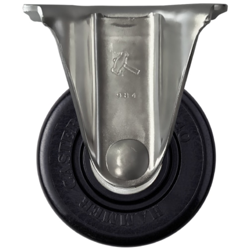 トラスコ中山 ハンマー オールステンレス低床重荷重用固定式ナイロン車輪(ラジアルボールベアリング)75mm（ご注文単位1個）【直送品】