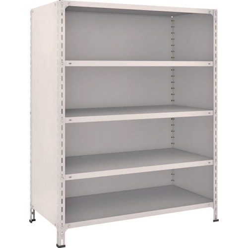 トラスコ中山 TRUSCO スチールラック 軽量棚背板・側板付 W1200XD600X1500 5段 ネオグレー(ご注文単位1台)【直送品】