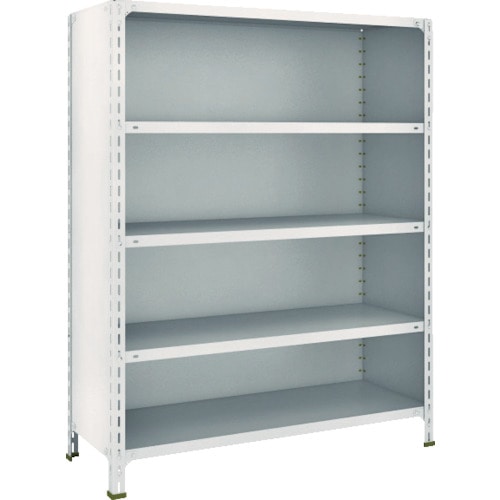 トラスコ中山 TRUSCO スチールラック 軽量棚背板・側板付 W1200XD450X1500 5段 ネオグレー(ご注文単位1台)【直送品】