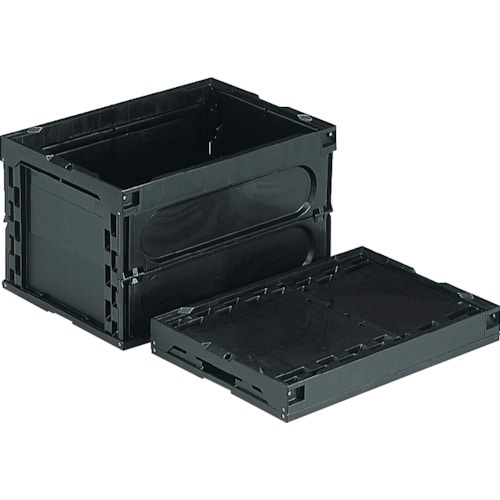 トラスコ中山 サンコー 折りたたみコンテナー 552380 オリコン50BーM(導電) 黒(ご注文単位1個)【直送品】